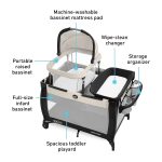 Graco Pack 'n Play Close2Baby Bassinet Playard Features Portable Bassinet Diaper Changer and More, Derby - Image 29