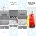 Countertop Ice Maker,Portable Ice Machine with Carry Handle,Self-Cleaning,Basket and Scoop,9 Cubes in 6 Mins,26.5lbs/24Hrs,2 Sizes of Bullet Ice,for Home,Kitchen,Party,Grey - Image 7